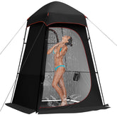 Castle Unicorn camping shower tent interior for private showering and dressing