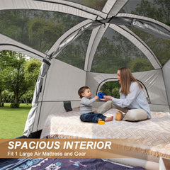 Castle Unicorn interior layout with two rooms for family privacy.