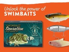 Catch Co Mystery Tackle Box swimbaits packaging open reveals ready-to-try lures for freshwater angling.