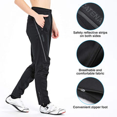 CATENA women's windproof cycling pant ankle-cuff view for adjustable fit over boots
