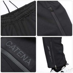 CATENA women's windproof cycling pant reflective trim in action improves visibility