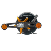 Catfish Pro 600CTS Round Baitcasting Reel front view with anodized aluminum side cover