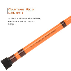 Rod built with S-Glass, E-Glass, and carbon graphite for strength and sensitivity