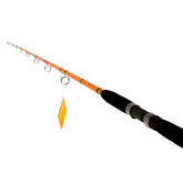 Catfish Pro 7'6" orange spinning rod in action for tournament-ready control.