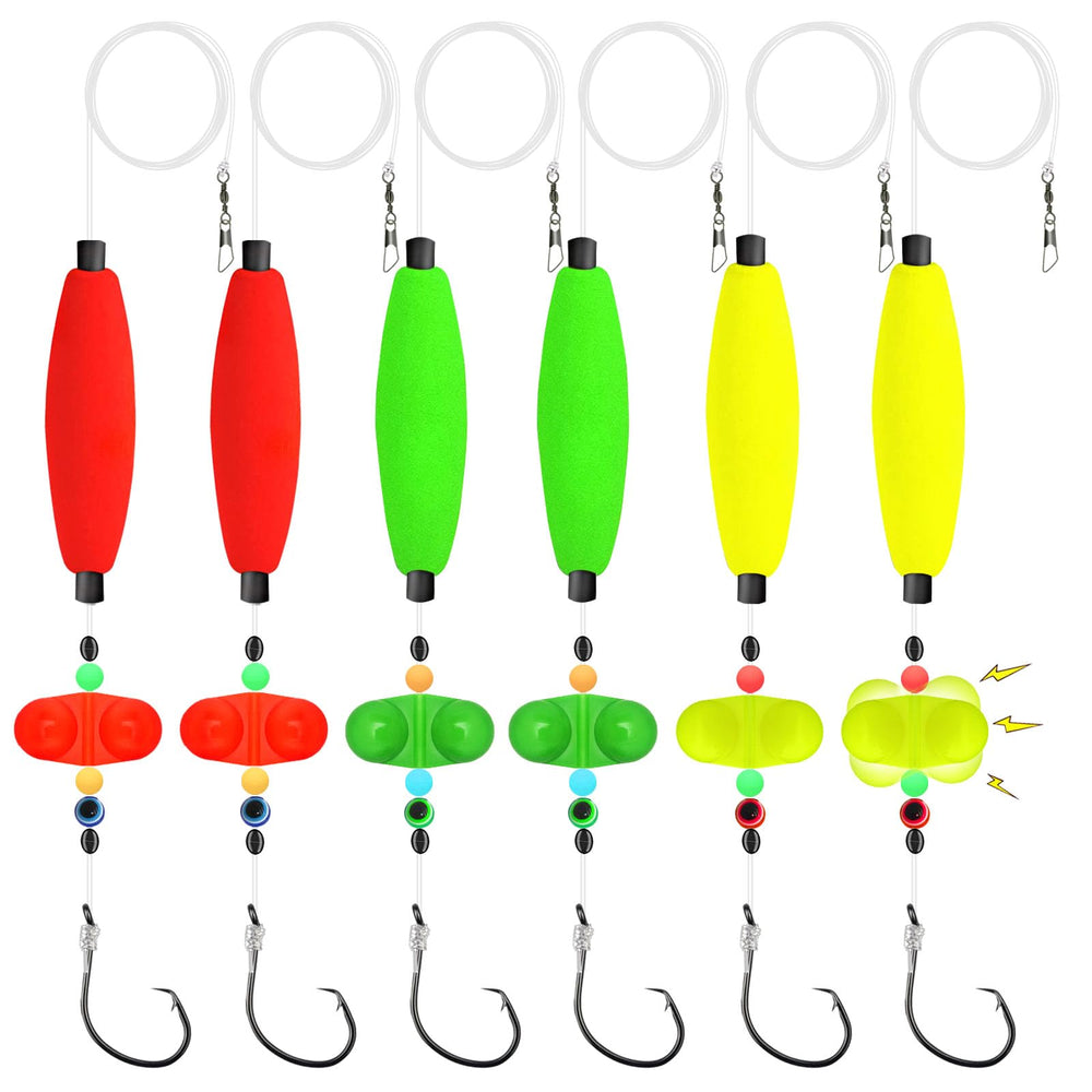 Pre-tied catfish float rig with Snell knot and circle hook
