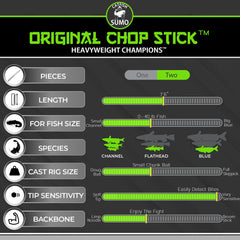 Catfish Sumo Chop Stick heavy-backbone design keeps control when hauling big blues and flatheads