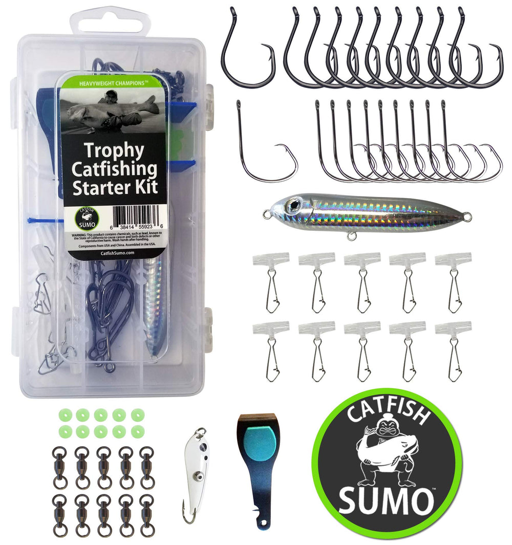Catfish Sumo complete kit storage box keeps gear organized for quick setup.
