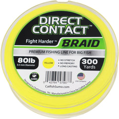 Catfish Sumo Direct Contact braid no-stretch for precise hook-setting under heavy battles.