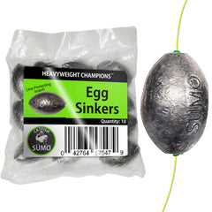 Catfish Sumo 1oz egg sinker pack with line-friendly design for strong rigs