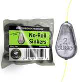 Catfish Sumo flat-no-roll lead sinker weights stay stable on the river bottom.