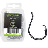 Catfish Sumo heavyweight hooks front view with offset octopus design for strong hook sets