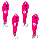 Catfish Sumo Sumo Spoon pink top view showing compact bait capacity.
