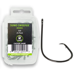Catfish Sumo 8/0 offset hook for a reliable hookset.