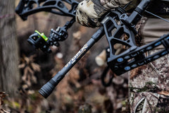 CBE Torx Stabilizer assembly on bow improves stability in dynamic shots