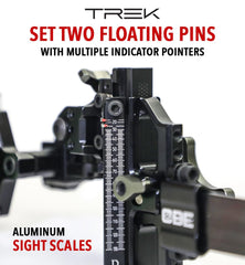 CBE Trek windage dials on 3-PIN fiber sight enabling micro-adjustments.