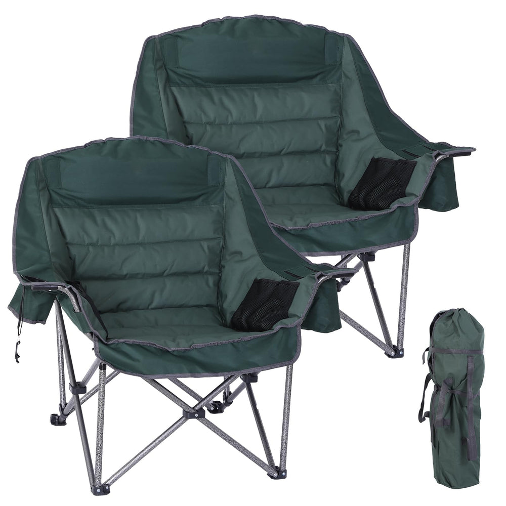 CDEN oversized camping chair padded-seat for extended comfort around the campsite