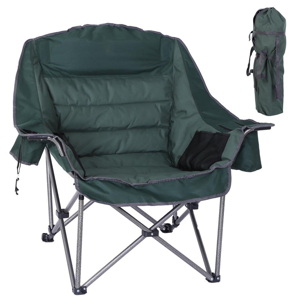 CDEN oversized camping chair with padded seat offers long-lasting comfort at the campsite.