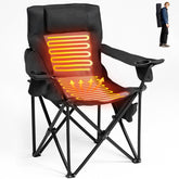 ceamorfco heated camping chair back view with dual heating zones for outdoor warmth