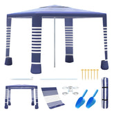 cepkquis Beach Tent 8x8 setup shows ample shade for family seaside days.