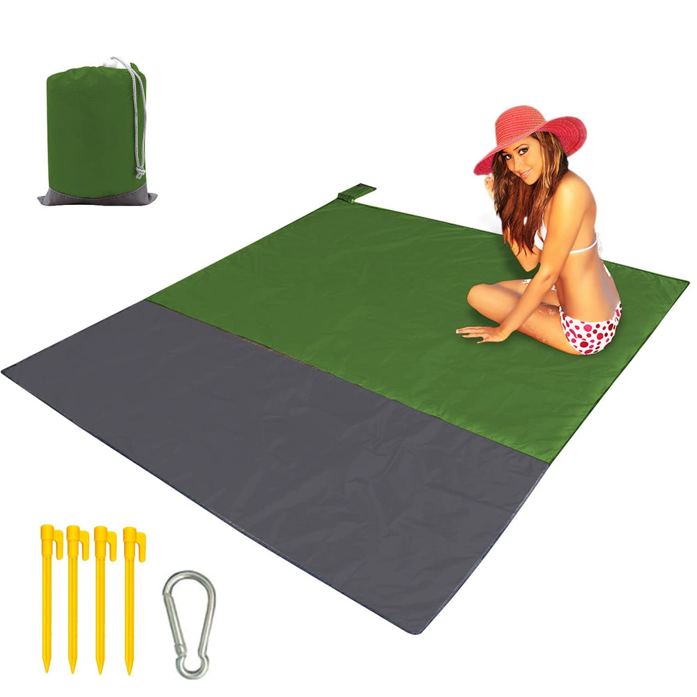 CEREM Beach Blanket XL folded compactly in its storage bag for easy travel