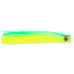 C&H Lures Lil Stubby Chugger green chartreuse closeup shows high-visibility finish.