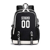 CHAIRAY Skz backpack front view with USB port for on-the-go charging