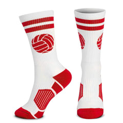 ChalkTalkSPORTS volleyball socks with classic red and white ball design for durable play