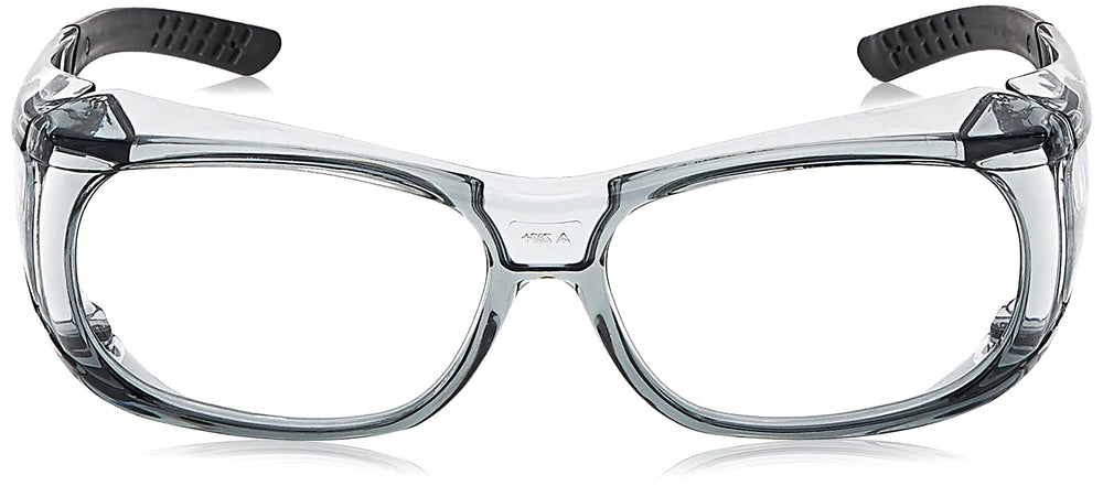 Wrap-around frame and molded nose piece of Champion glasses