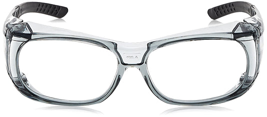 Wrap-around frame and molded nose piece of Champion glasses