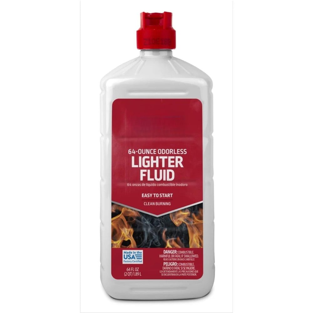 Charcoal Lighter Fluid pour spout for mess-free, precise application.