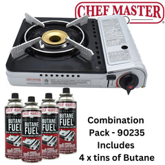 Chef Master Piezo ignition burner ready for instant outdoor meals