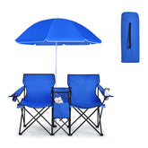 CHEFJOY double camping chair with umbrella provides shaded comfort for outdoors