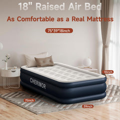 CHERIMOR twin air mattress shows beam support for even weight distribution.
