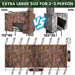 ChezMax hunting tree stand blind inner pockets for quick-access gear during hunts