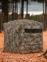 ChicCoutured hunting blind with 270-degree see-through mesh for full visibility in stealth hunts