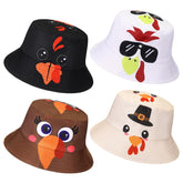 Chicingyou 4-pack turkey bucket hats in black color