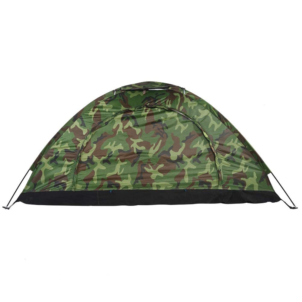 CHICIRIS camouflage tent exterior, ideal for solo forest camping.