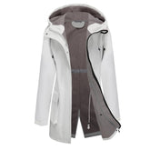 CHIGUO women's waterproof softshell jacket hooded front view offering rain protection.