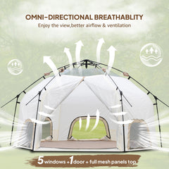 Chihee camping tent awning porch image shows shaded outdoor seating and entry protection.