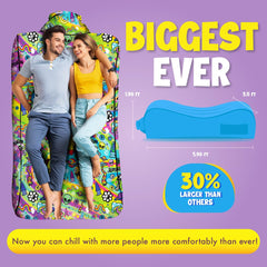 Chillbo LazyBone flapper-inflation-system shows fast setup for instant comfort.
