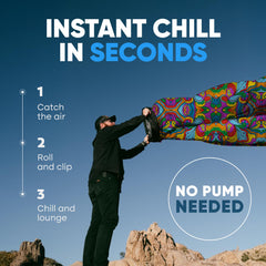 Chillbo Shwaggins couch ripstop fabric resists wear during outdoor use.