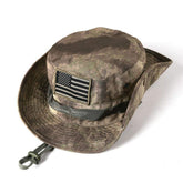 Chinmor boonie hat in grey with USA patch - side view