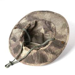 Close-up of windproof adjustable chin strap on Chinmor boonie hat