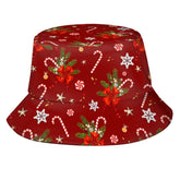 Unisex Christmas bucket hat with festive print - side view