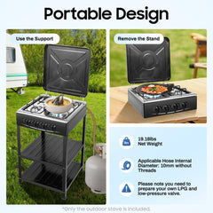 ChronosGear stove with iron shell and enamel coat for durable outdoor use.