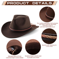 Chuarry felt western cowboy hat in beige color