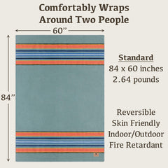 Chubbuck Authentic fire-retardant wool blanket close-up highlights durable weave for safety.