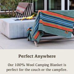Chubbuck Authentic loom-woven blanket close-up shows contrast stitching for a timeless look.