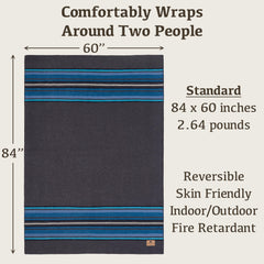 Chubbuck Authentic wool blanket with contrast stitch for durable outdoor warmth