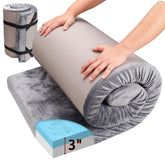 Chunlei memory foam sleeping pad unrolled for plush camping comfort.
